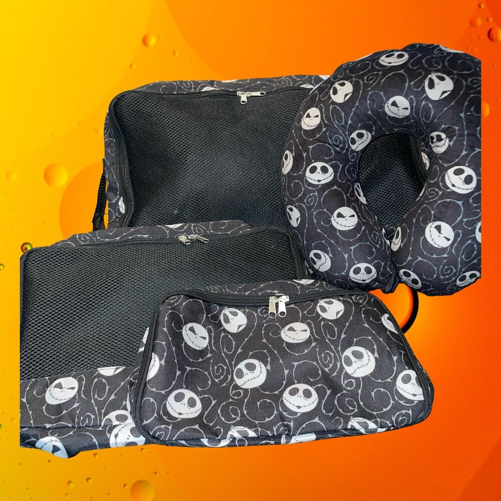 Disney Nightmare Before Christmas Travel Set - 3 Packing Cubes & Neck Pillow